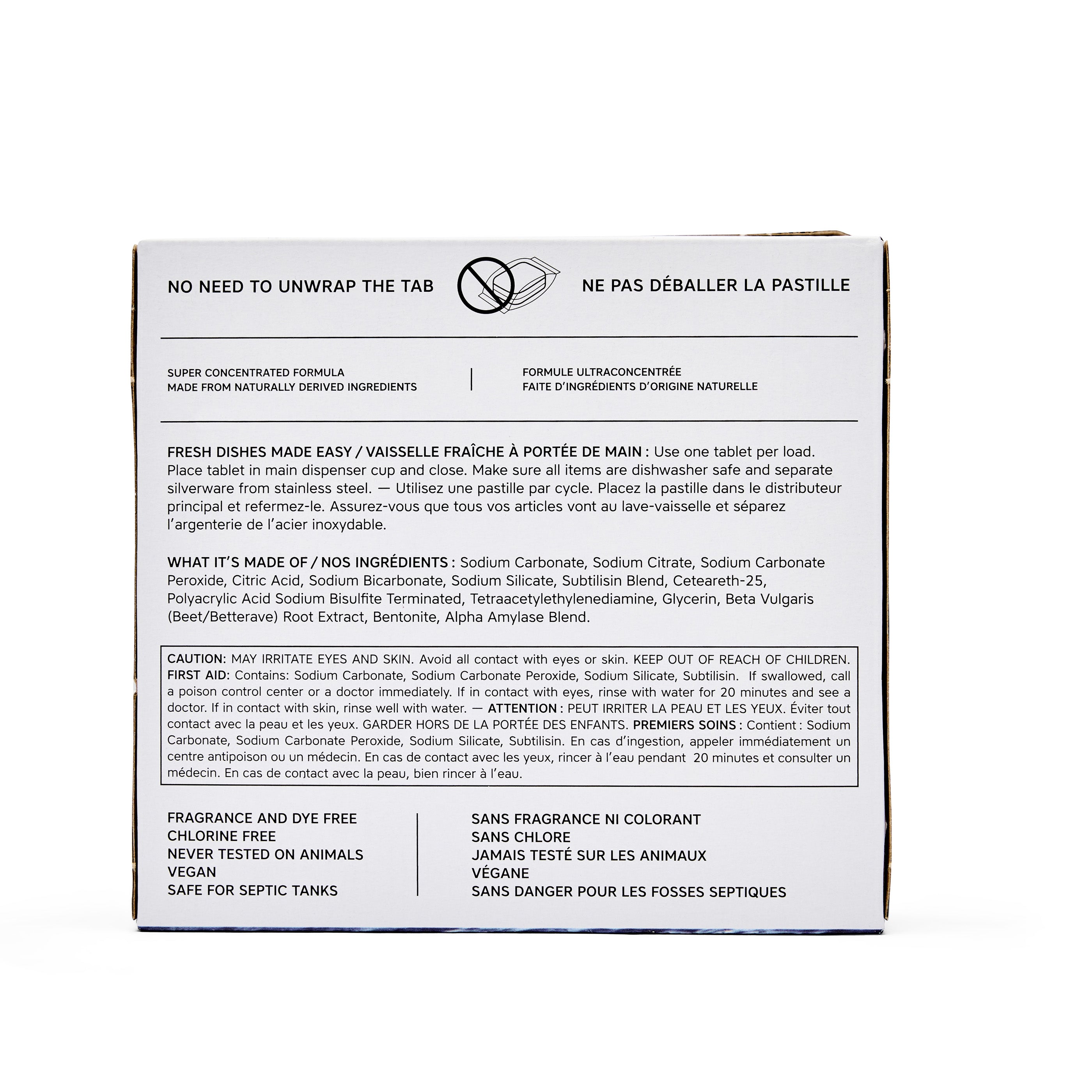 Unscented Dishwasher Tabs, Bulk box 500 tabs 6 kg (13.23 lbs)